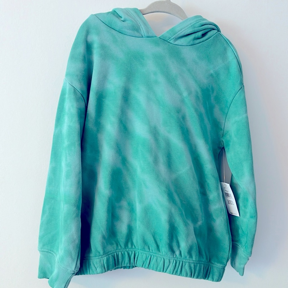 NWT- Gap kids hoodie green and blue tie-dye.